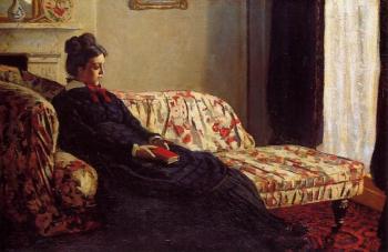 尅勞德 莫奈 Meditation, Madame Monet Sitting on a Sofa 尅勞德 莫奈 Meditation, Madame Monet Sitting on a Sofa